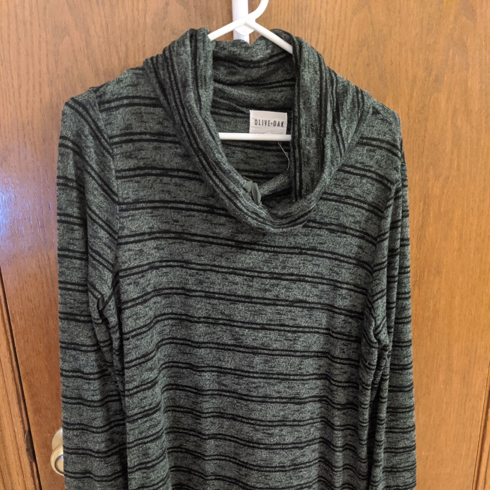 Black and Green Striped Sweater